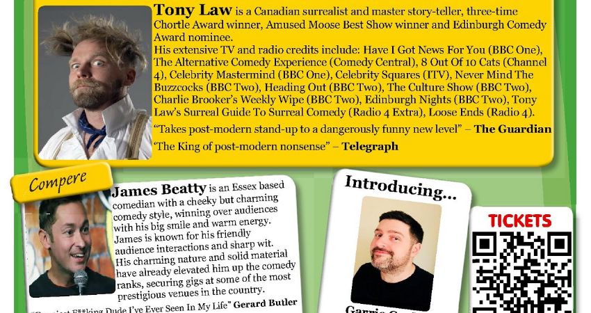 OUT OF BOUNDS COMEDY CLUB SEVENOAKS WITH TONY LAW + MORE 