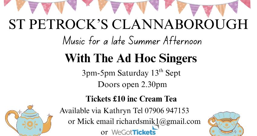 The Ad Hoc Singers Concert with a Devon Cream Tea