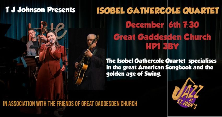 T J Johnson Presents - Jazz at St John's - the Isobel Gathercole quartet
