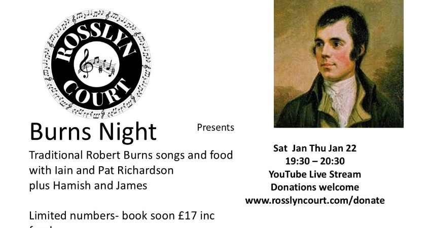 Burns Night at Rosslyn Court with Iain and Pat Richardson plus Hamish and James 