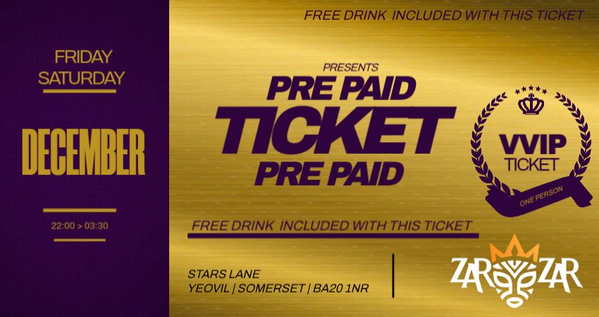 Pre Paid Ticket - Free Drink Offer 