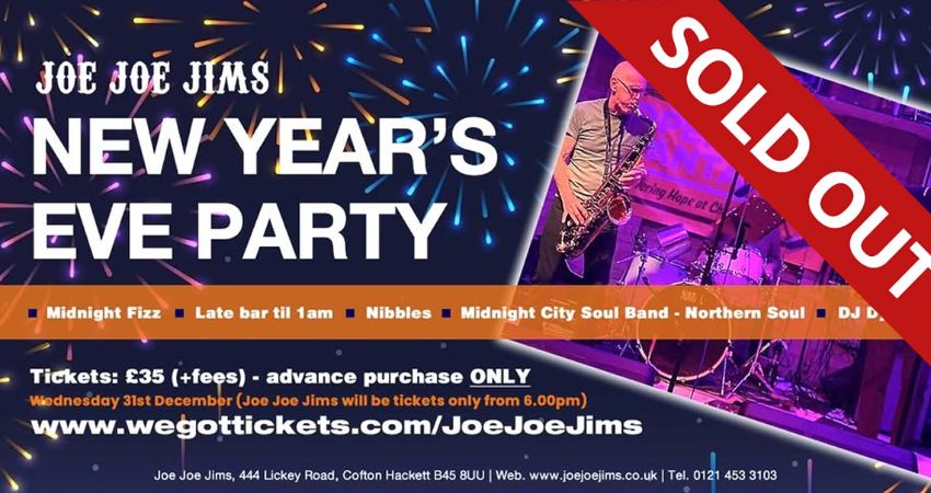 Joe Joe Jims New Year's Eve Party Featuring Midnight City Soul Band!