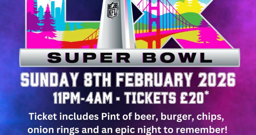 Super Bowl LX 2026 at The Post Box Sports Bar Basingstoke