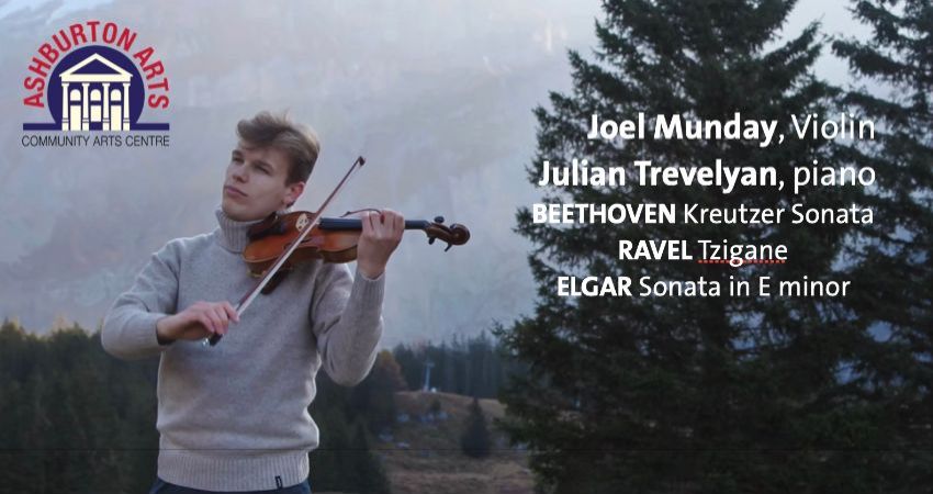 Joel Munday, violin and Julian Trevelyan, piano playing Beethoven, Ravel and Elgar 