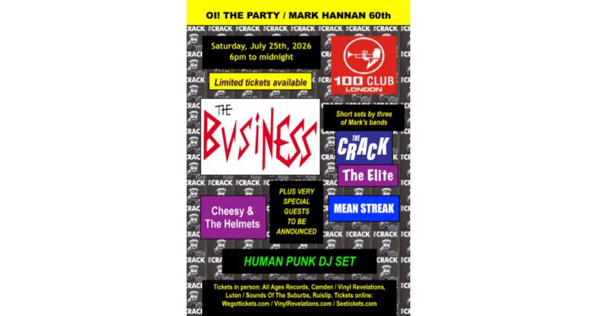 Oi! The Party - Mark Hannan's 60th Birthday Gig 