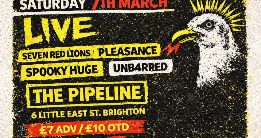 SEVEN RED LIONS · PLEASANCE · SPOOKY HUGE · UNB4RRRED