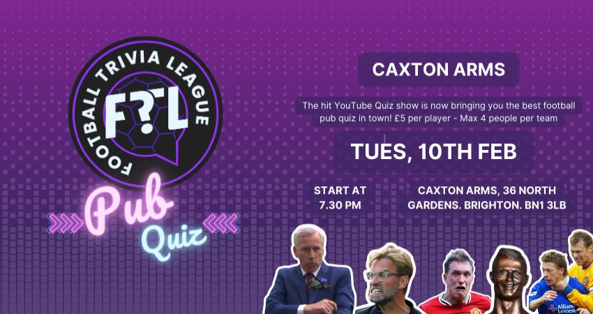 Football Trivia League Pub Quiz at the Caxton Arms