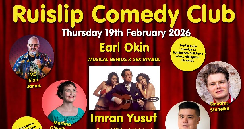 Ruislip Comedy Club @ Ruislip Hall  HA4 7DQ  *Ticket Includes a FREE DRINK! :