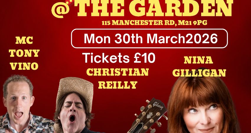 Comedy @ The Garden, Chorlton, Monday 30th March 2026 