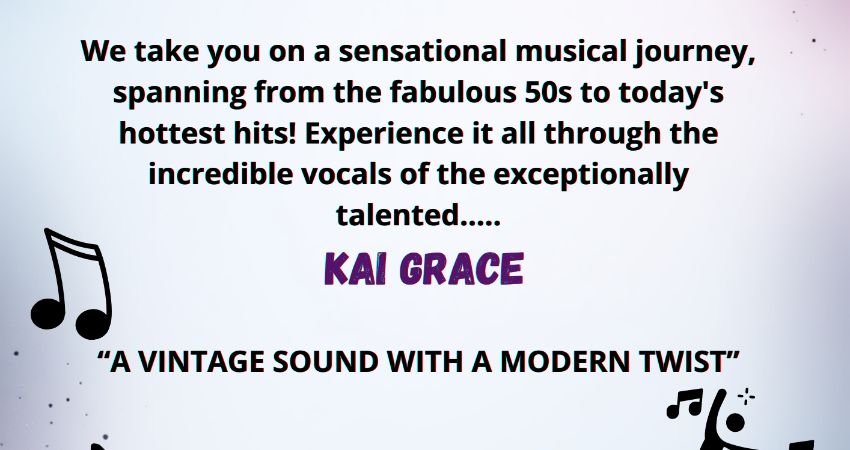 For one night only, the vocally talented Kai Grace singing live 