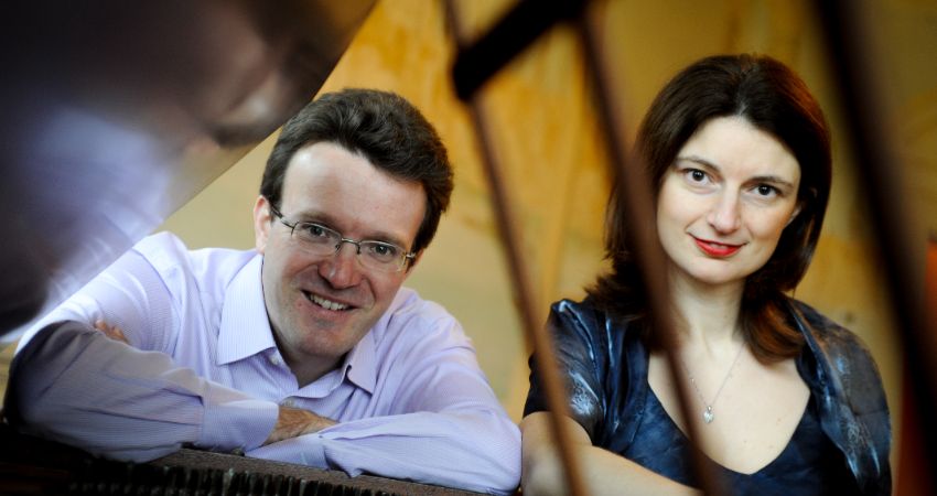 Emma Abbate and Julian Perkins play piano for 4 hands 