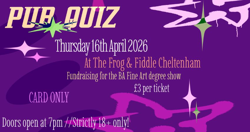 UOG FINE ART BA - 2026 DEGREE SHOW FUNDRAISER QUIZ NIGHT! 