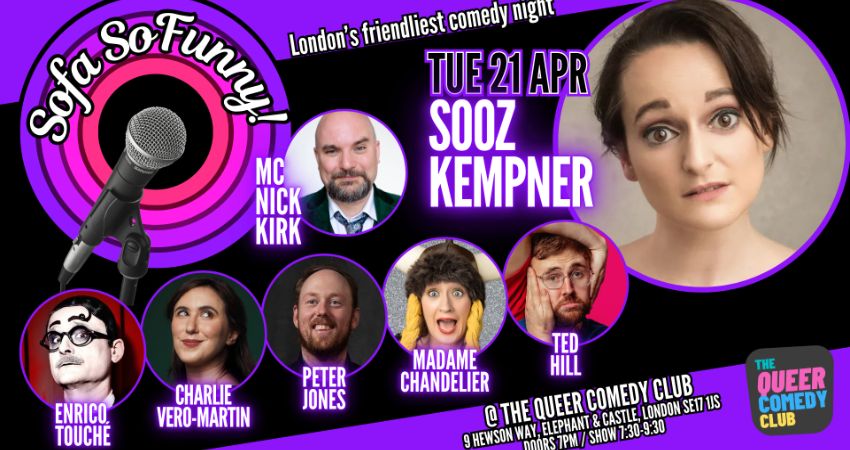 Comedy in South London, featuring SOOZ KEMPNER & friends 