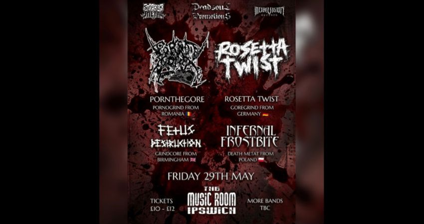 PORNTHEGORE (ROMANIA) + ROSETTA TWIST (GERMANY) - LIVE AT THE MUSIC ROOM - IPSWICH 