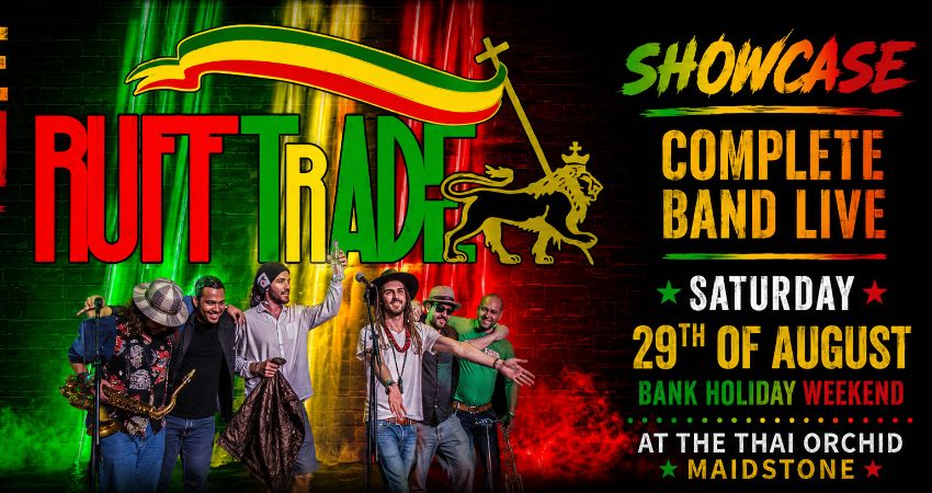 Reggae nation presents the ruff trade showcase. Complete x8 band members + El presidente Caig tutt. 