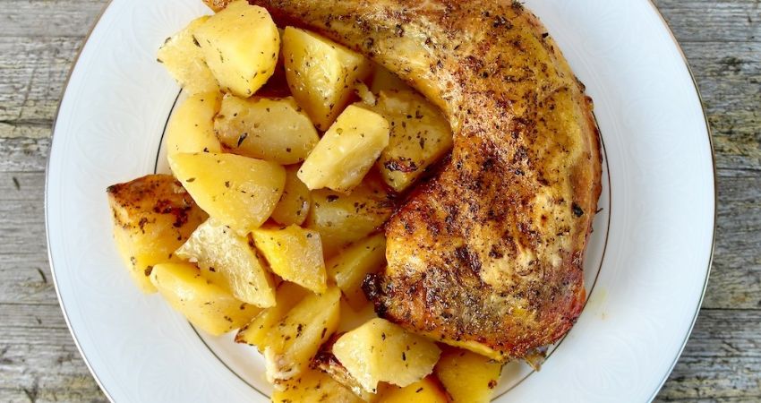 Cook together! Cook and share Greek Lemon Roasted Chicken and Potatoes 