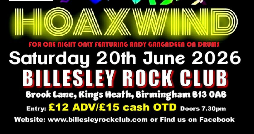 HOAXWIND Arriving at The Billesley Rock Club - West Midlands 