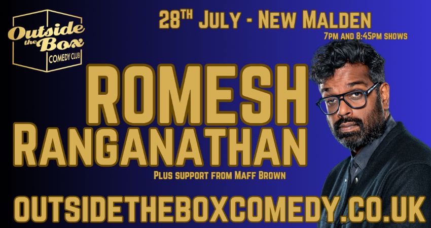 ROMESH RANGANATHAN at Outside the Box Comedy Club at the Royal Oak, New Malden