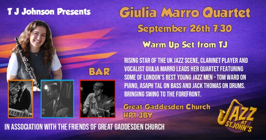 T J Johnson presents Giulia Marro Quartet 
