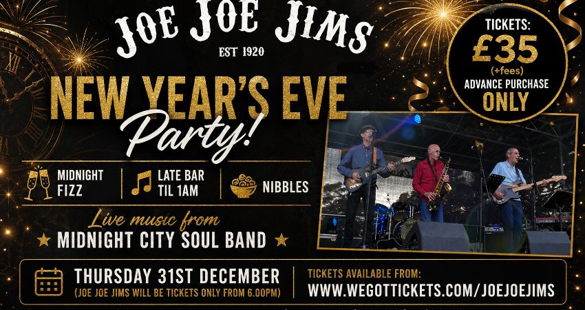 Joe Joe Jims New Year's Eve Party Featuring Midnight City Soul Band! 