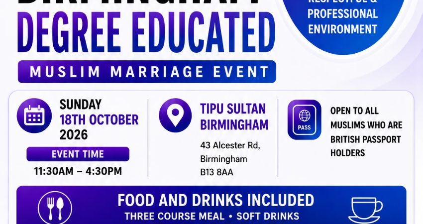 Muslim Marriage Events Birmingham - Exclusive Degree Educated Professionals 