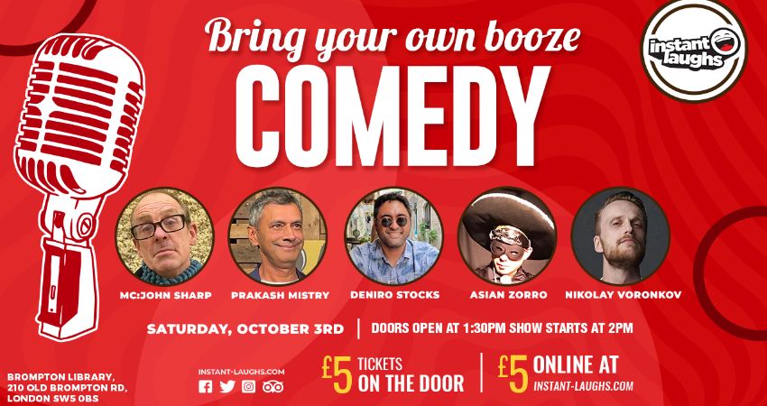 Bring your own booze comedy Earls Court 