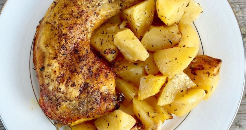 Cook together! Cook and share Greek Lemon Roasted Chicken and Potatoes 