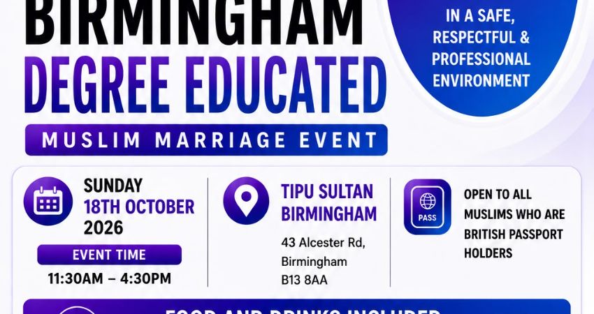 Muslim Marriage Events Birmingham - Exclusive Degree Educated Professionals 
