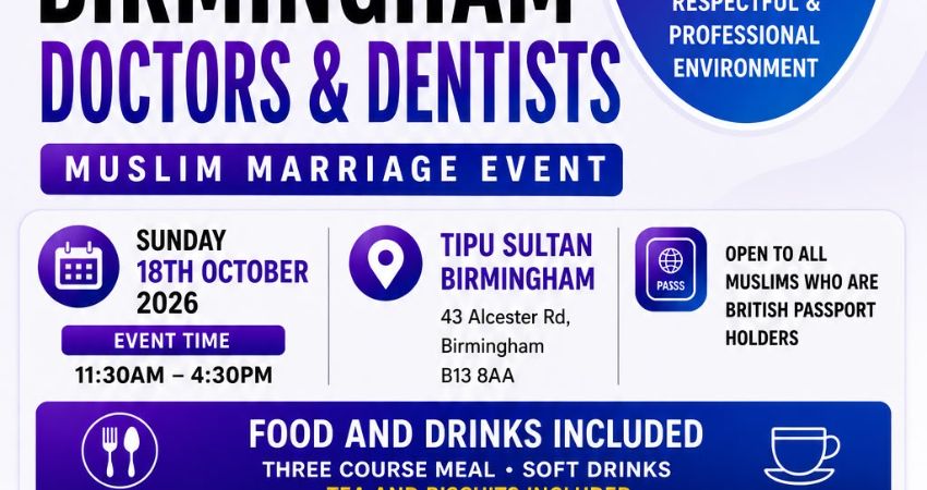 Muslim Marriage Events Birmingham - Doctors & Dentists Event 