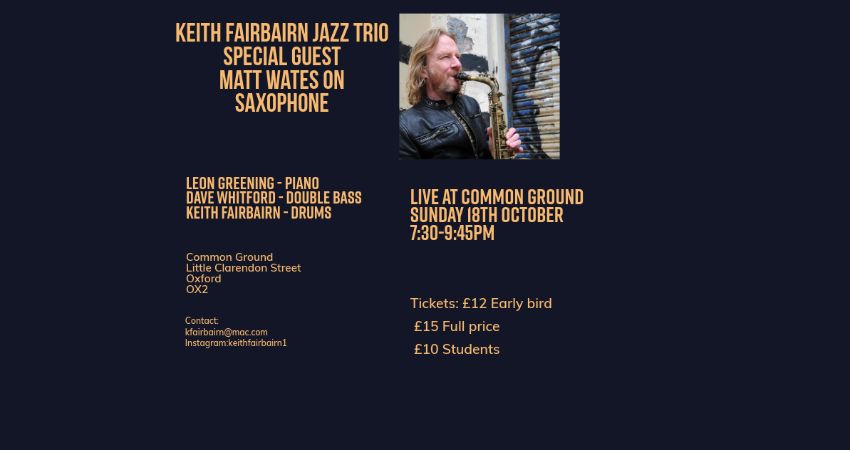 Keith Fairbairn Jazz Trio at common ground