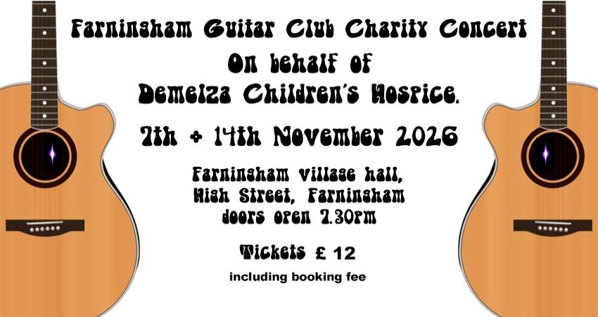 Farningham Guitar Club Concert Farningham Village Hall Sat 7th Nov, 2026 