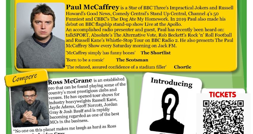 Out of Bounds Comedy Club Sevenoaks with Paul McCaffrey + much more 
