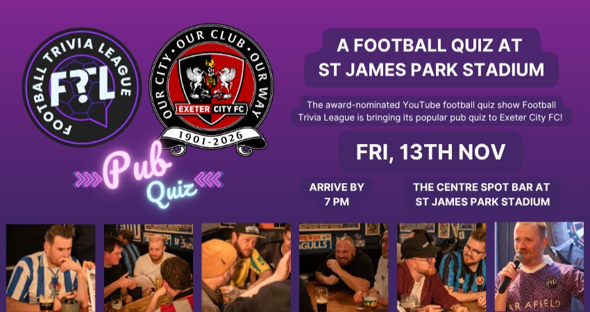 Football Trivia League Pub Quiz - At St James Park Stadium